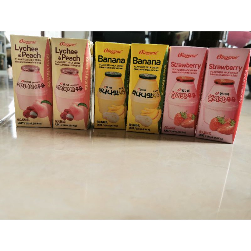 

BINGGRAE BANANA MILK / BANANA WOOYOO LYCHEE peach MELON STRAWBERRY