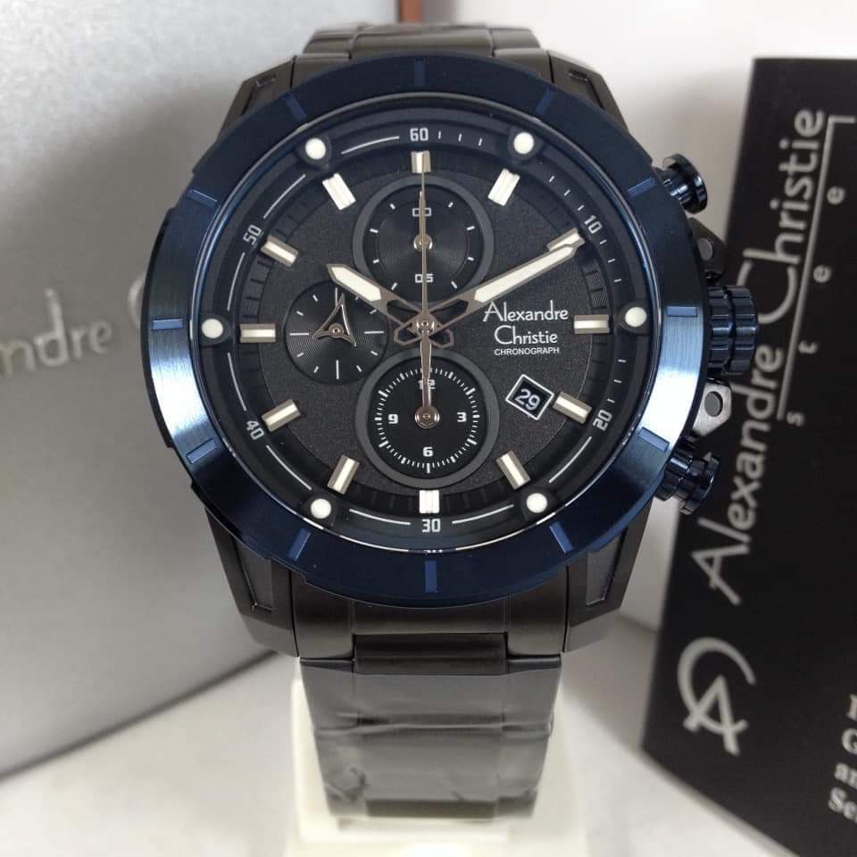 AM TANGAN PRIA ALEXANDRE CHRISTIE AC 6522 CHRONOGRAPH / ALEXANDER CHRISTIE 6522 ORIGINAL