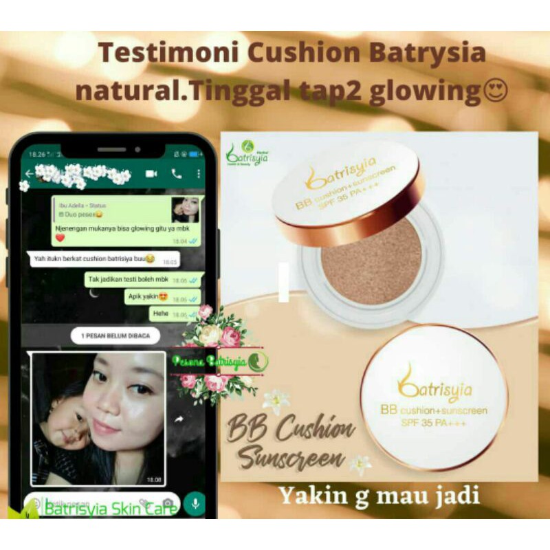 BB Cushion Batrisyia Herbal Base make up Foundation alas bedak