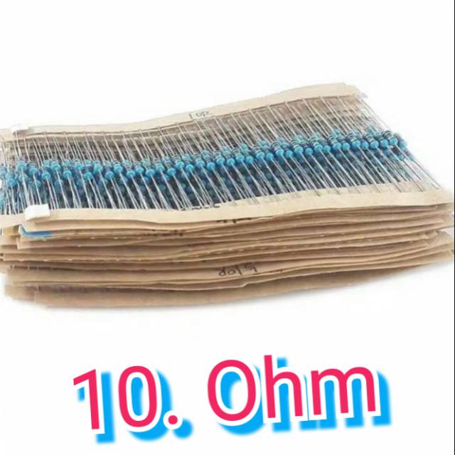 10 PCS. 10. OHM RESISTOR METAL FILM 1/4. 1%