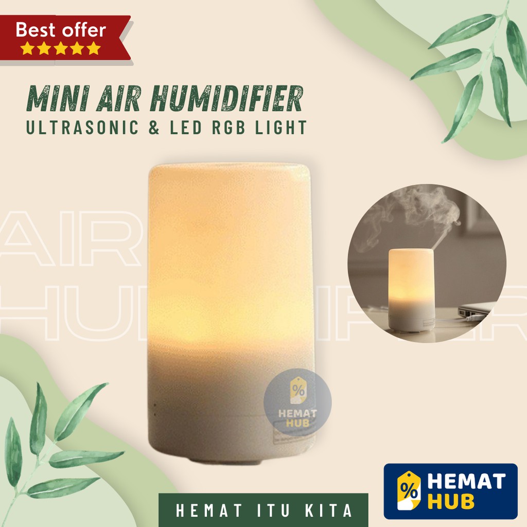 Air Humidifier Aromatherapy 100ml RGB Night Light Pelembab Udara Aromaterapi Ultrasonic Diffuser