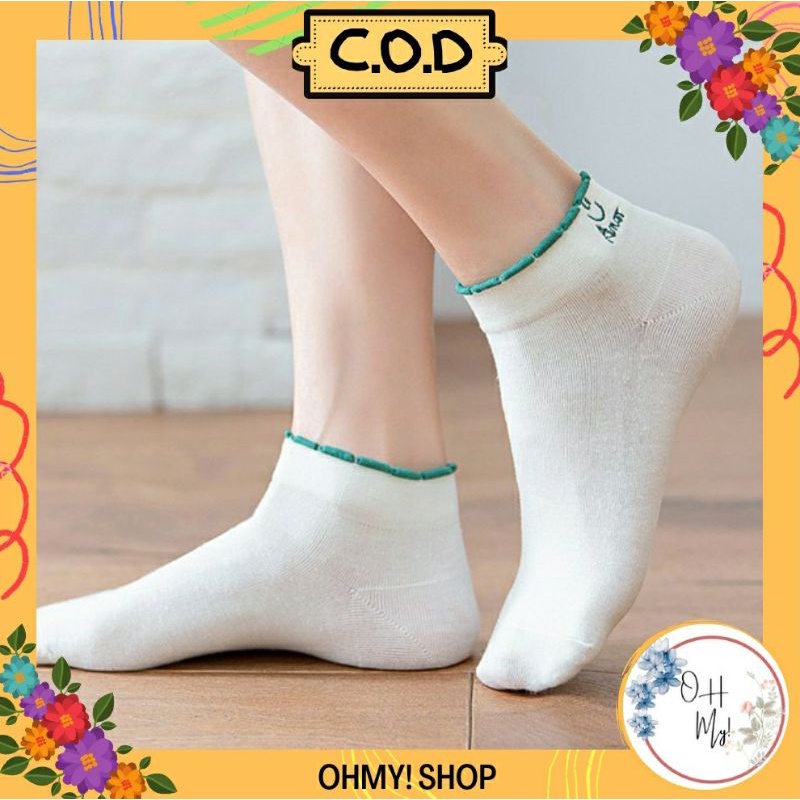 [ COD ] Kaos Kaki Wanita Semata kaki Ankle Cute Motif Smile / Kaos Kaki Lucu Import-4