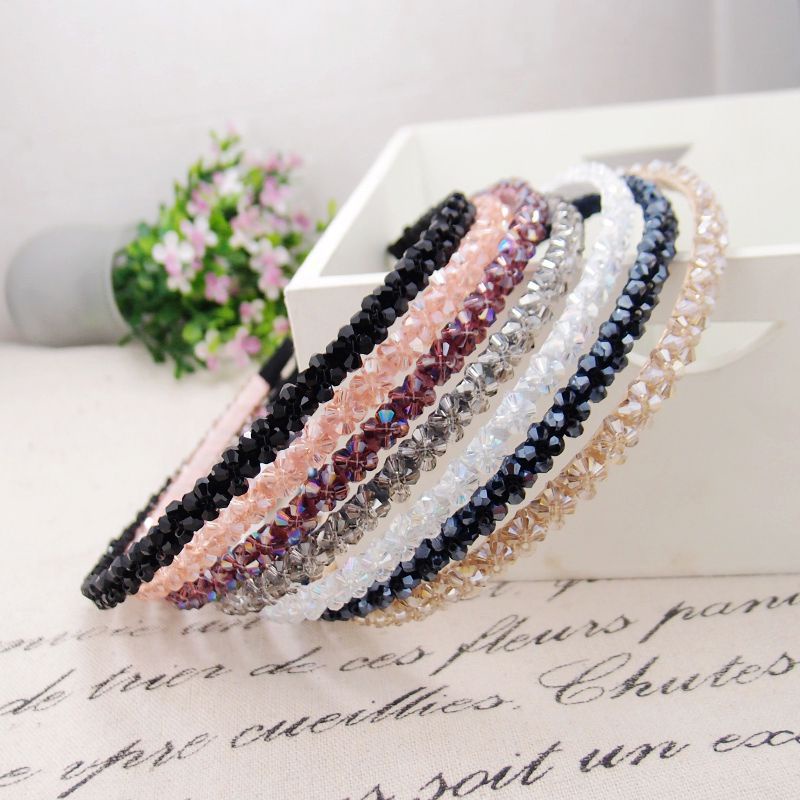 KOREAN PEARL HEADBAND - Bando Crystal Korea Mutiara Mote dengan Krystal Blink Blink Girly Retro - Premium Korean Style