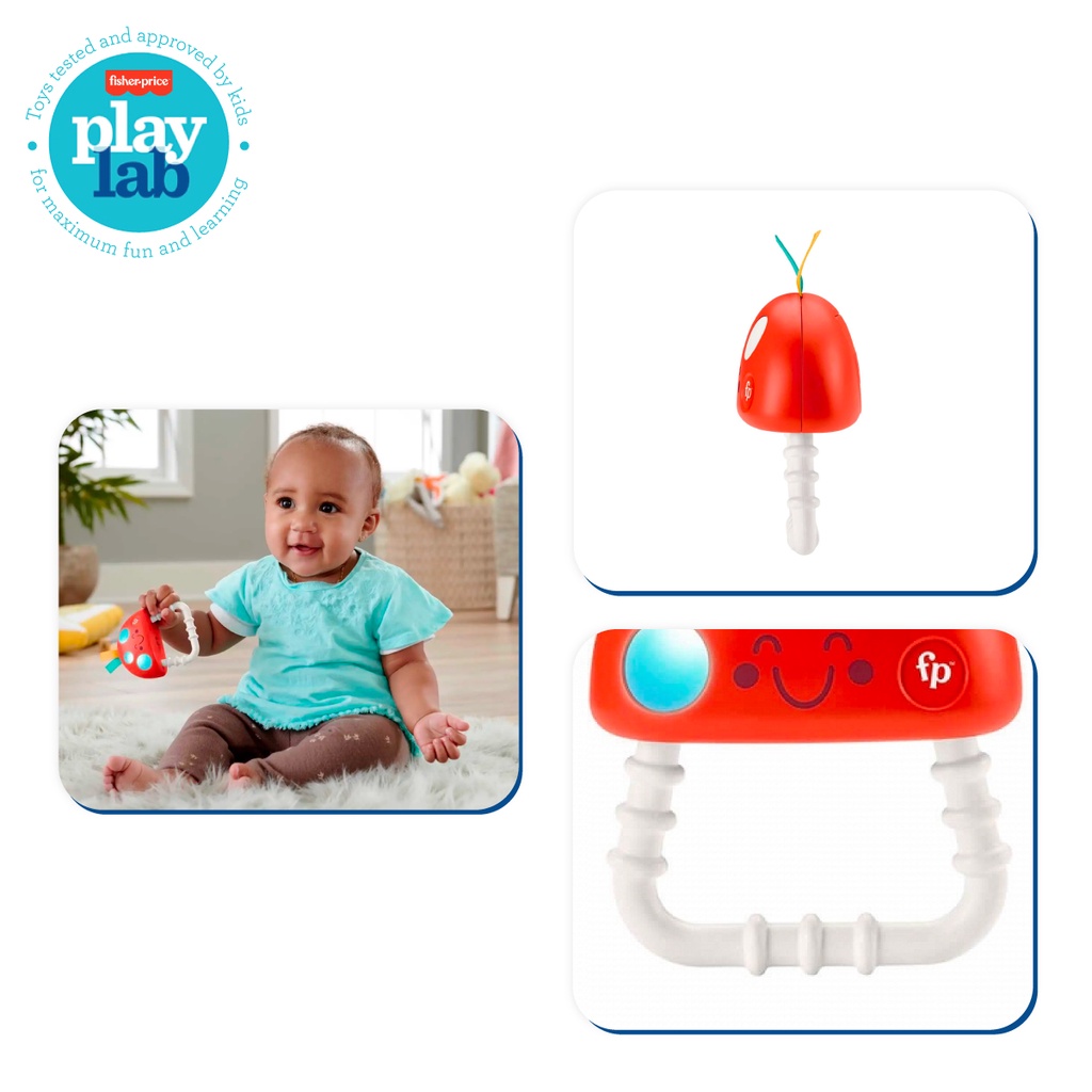 Fisher-Price Teethe 'n Glow Mushroom - Mainan Gigitan Anak Bayi (Teether)