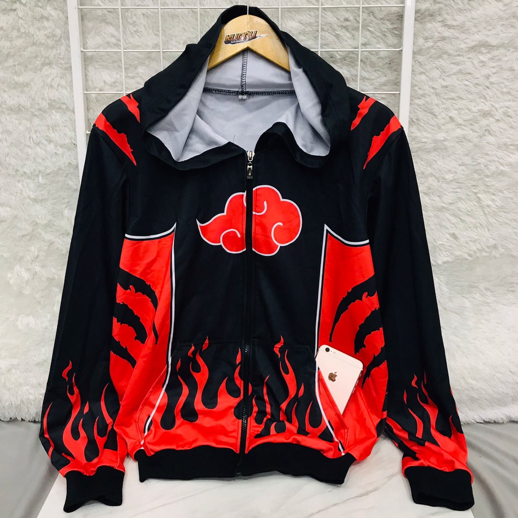 Jaket Akatsuki Fire Anti Village Fullprint Anime Manga Naruto Premium Unisex