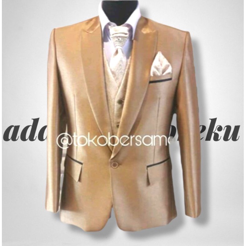 LAGI PROMO JAS PENGANTIN GOLD/JAS WEDDING PRIA/JAS FORMAL PREMIUM/JAS NIKAH GOLD