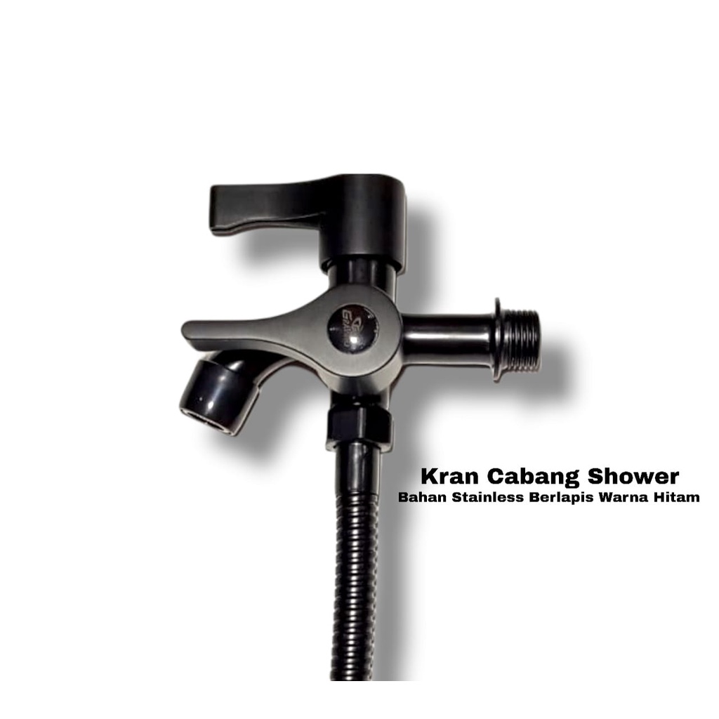 PROMO Paket Shower Turbo Fan Shower Head Water Saving High-Pressure Rainfall | Paket Shower Hitam