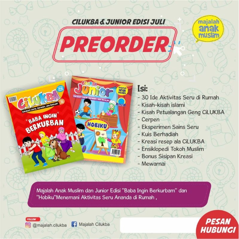 Jual Majalah Anak Islam Cilukba JuNior Edisi Juli | Shopee Indonesia