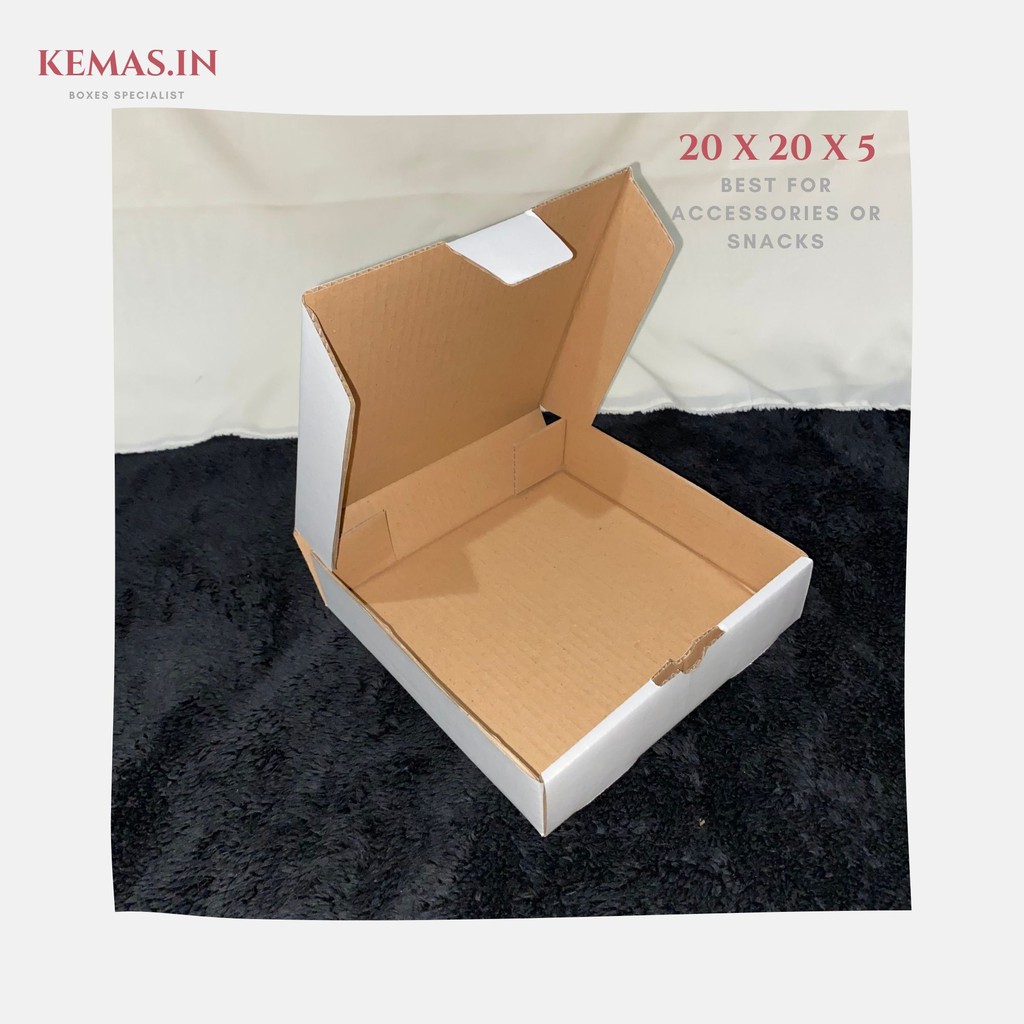 BOX/KARDUS/DUS DIE CUT 20x20x5 cm PIZZA PACKAGING POLOS OLSHOP-1