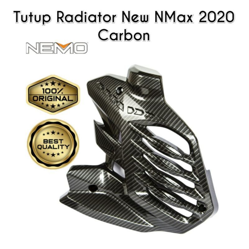 COVER TUTUP RADIATOR YAMAHA NEW NMAX 2020 2021 &amp; NEW AEROX 2021  MERK NEMO CARBON