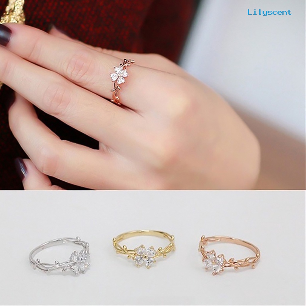 Ls Cincin Bahan Alloy Aksen Berlian Imitasi Untuk Wanita