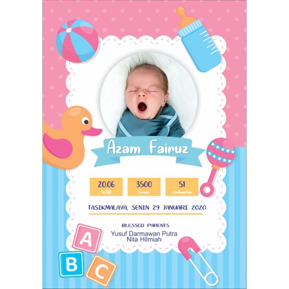 Biodata Bayi - Kado Bayi - Baby Bio Kado Lahir Bayi (8RP (21x30cm)-8