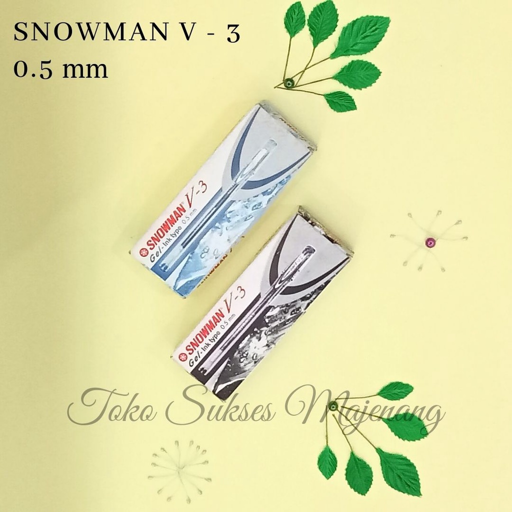 

( PACK ) Pulpen Gel Snowman V - 3 0.5 mm Hitam & Biru / Pulpen Gel Snowman V-3 Pack (Lusin) / Gel Pen Snowman V - 3 / Gel Pen 0.5 mm Hitam / Gel Pen 0.5 mm Biru / Pulpen Gel Hitam / Pulpen Gel Biru