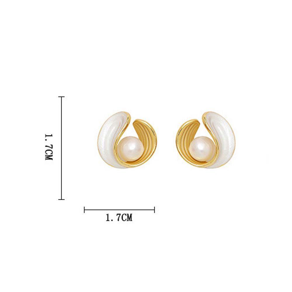 Mxbeauty Anting Stud Ringan Mewah Vintage Hadiah Mutiara Imitasi Perempuan Geometris Korea Ear Stud