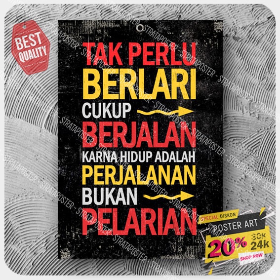 pajangan dinding quotes - hiasan dinding motivasi - poster - wall decor - poster dinding - 203085KRN