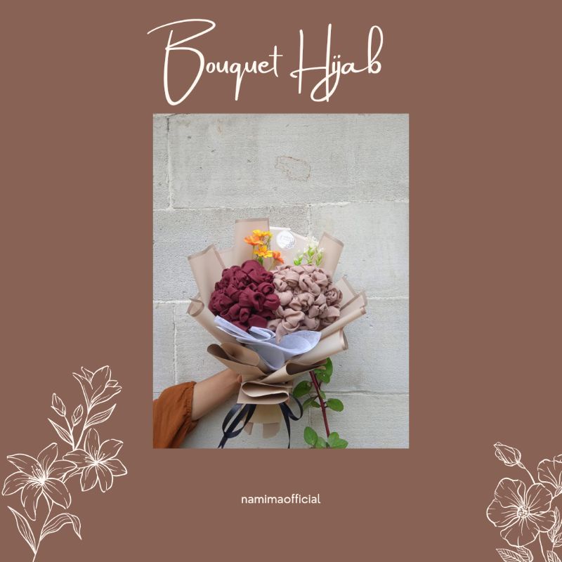 Bouquet Hijab Segi Empat Voal / Buket Hijab / Bouquet Gift