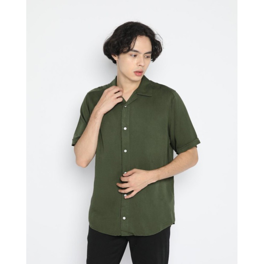 Kemeja Pria Erigo Short Shirt Othieno Rayon Army
