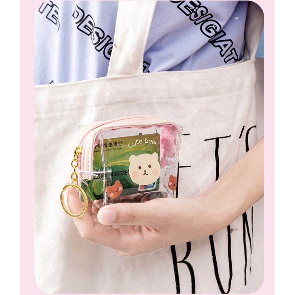 DODORY HL0122 Pouch Transparan Mini Tas Kosmetik Motif Lucu Make Up Bag Serbaguna