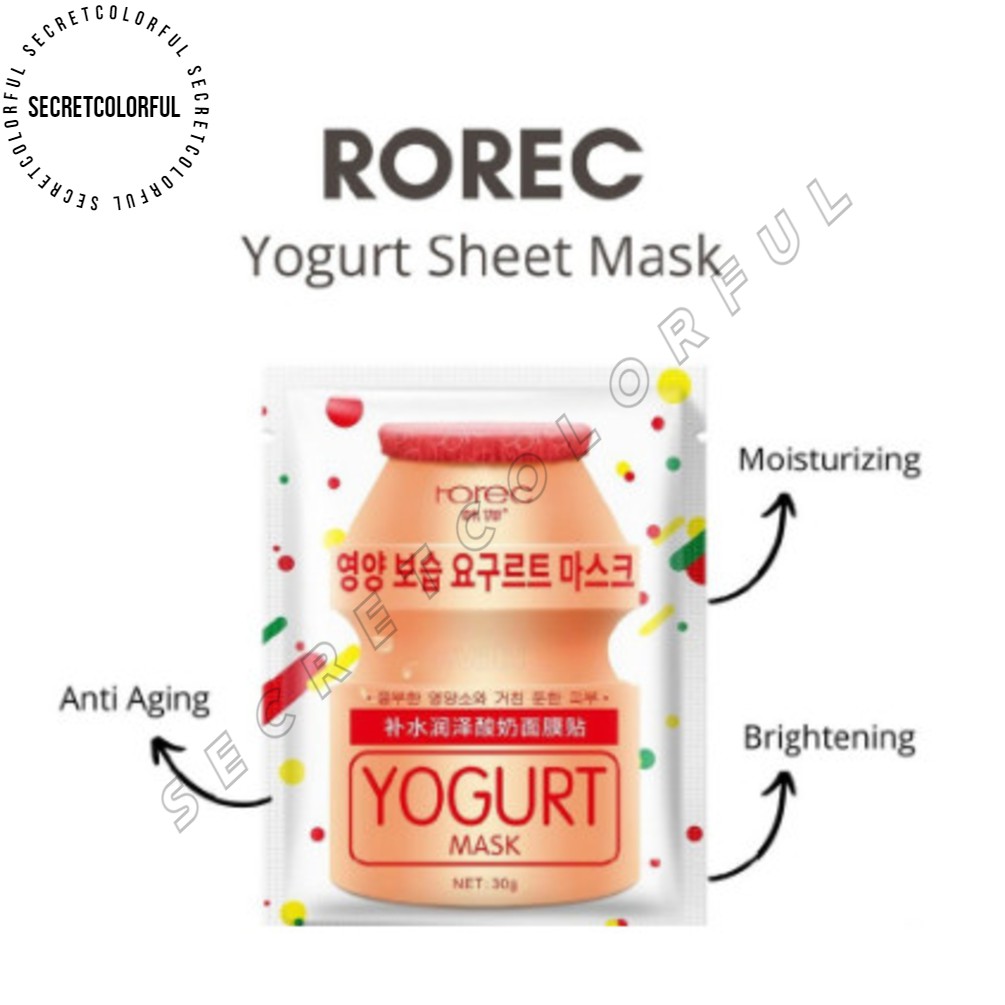 ROREC Yogurt Sheet Mask Masker Wajah Clear and Moisturizing