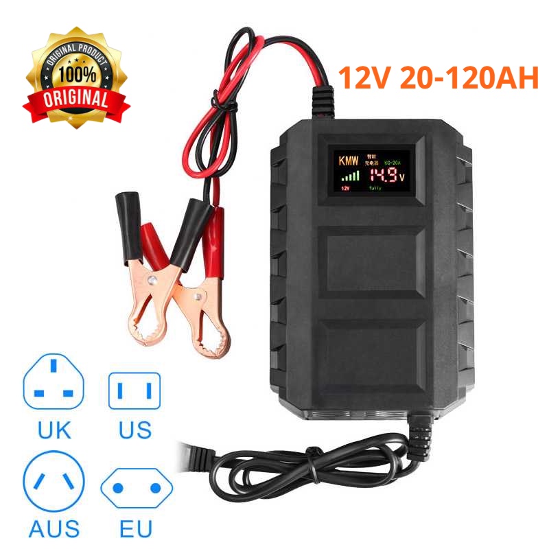 Charger Cas Ces Casan Cesan Carger Aki Mobil Motor Portabel Smart Battery Charger 12V 20-120AH Taffware  - DXY88