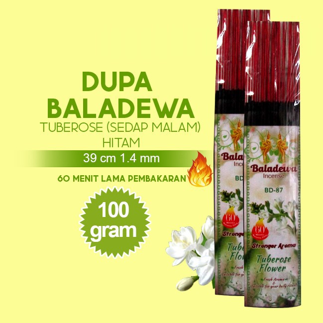 Dupa/ Hio Wangi Harum Baladewa 39 cm 100 gram Tuberose hitam