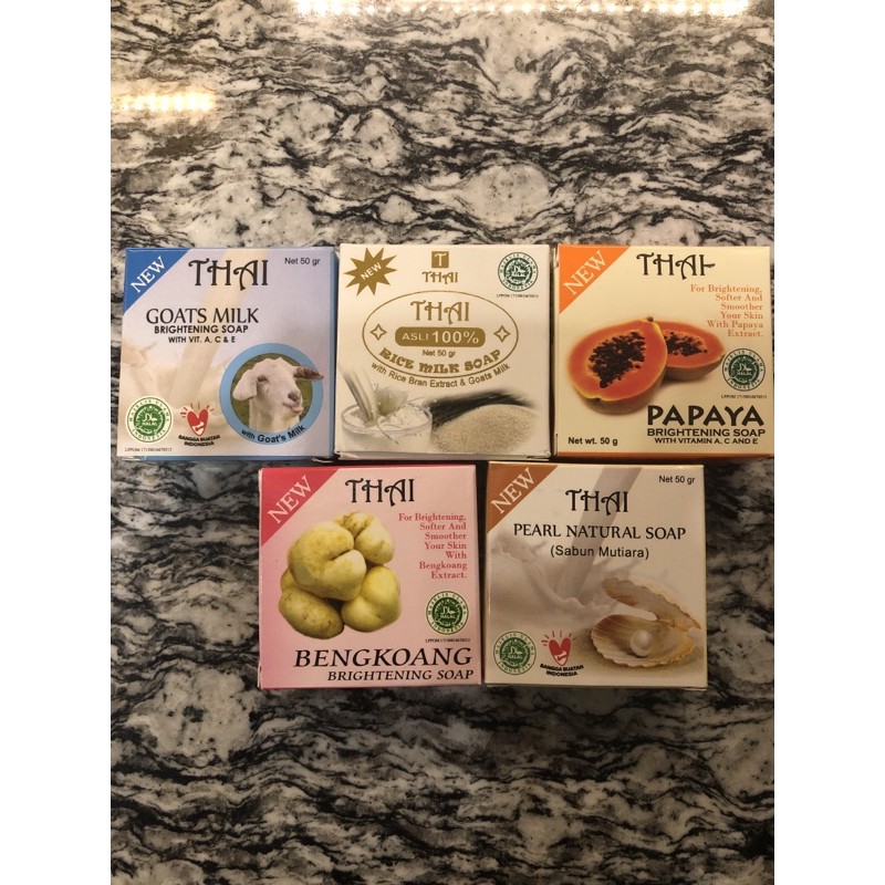 Thai Goats Rice Milk Soap/ Papaya/ Pearl/ Bengkuang