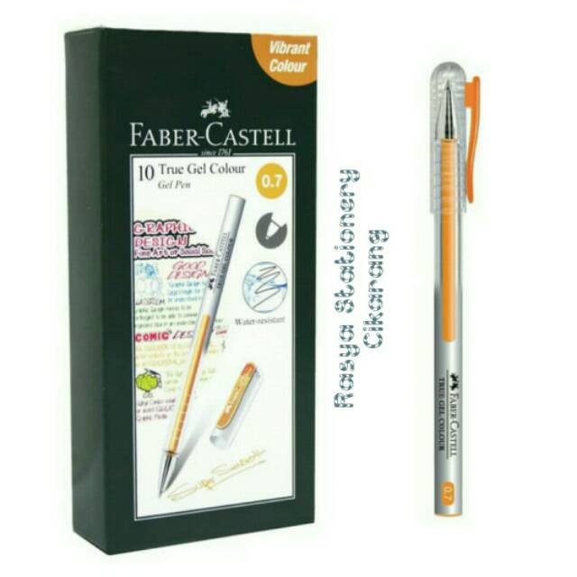 

Faber - Castell True Gell Pen 0.7 MM Orange ink 1 box isi 10