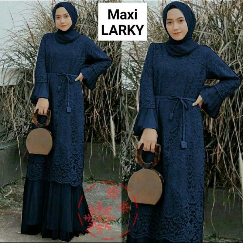 GAMIS MAXI LARKY BRUKAT / GAMIS BRUKAT PESTA / GAMIS KONDANGAN / GAMIS BRUKAT MURAH / GAMIS MEWAH