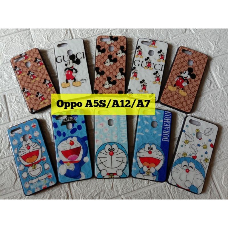TERLARIS SOFTCASE CASE OPPO A5S A7 A12 MOTIF DIAMOND KARAKTER DORAEMON MICKEY
