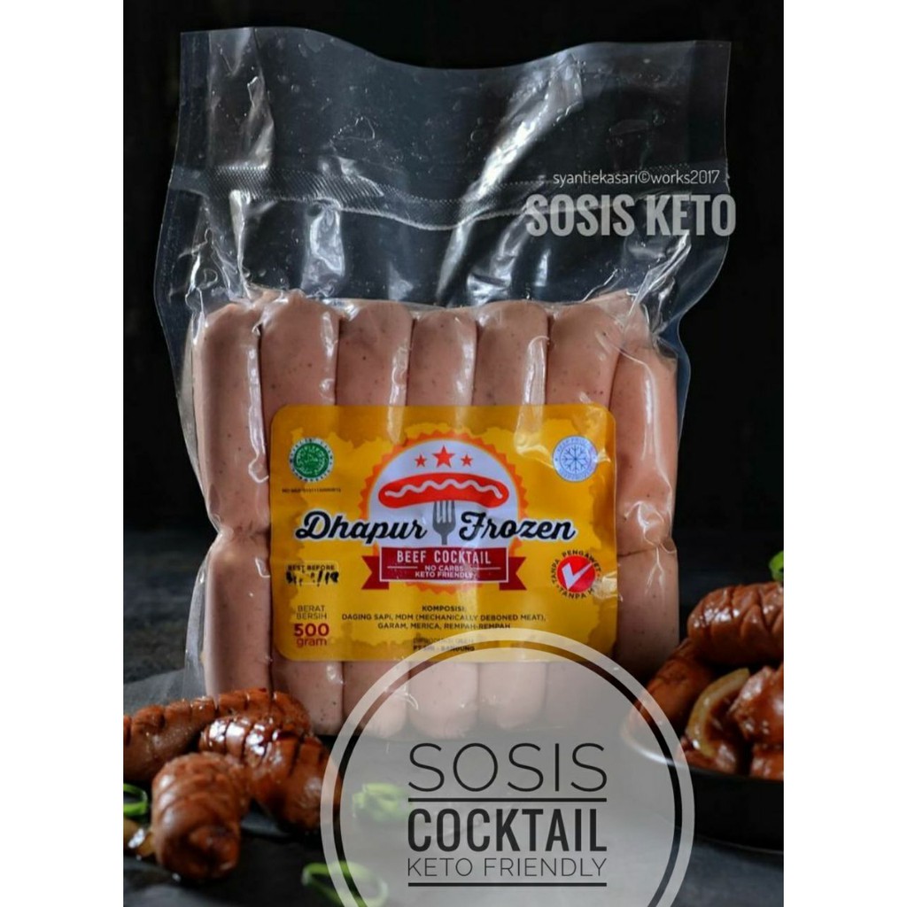 SOSIS KETO Cocktail beef / Sapi Koktail 500gr - Ketofastosis Diet Frozen Food