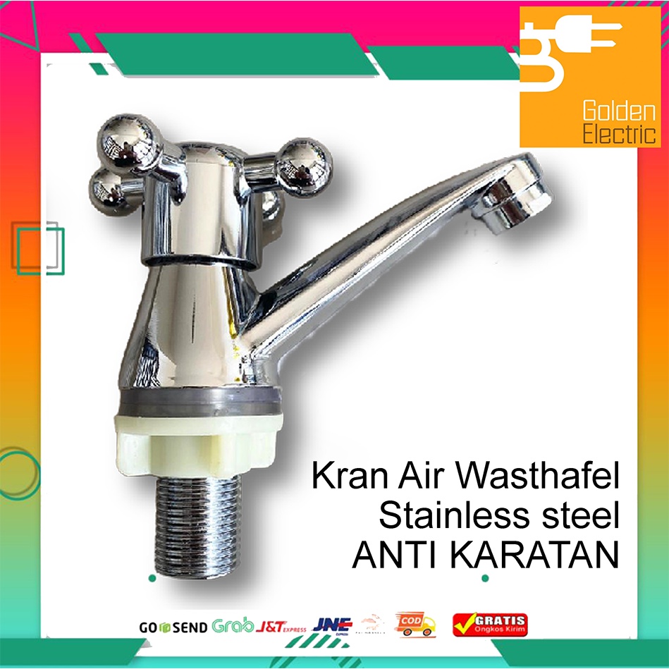 Kran Keran Air Washtafel Wastafel Stainless Steel Anti Karat Baling