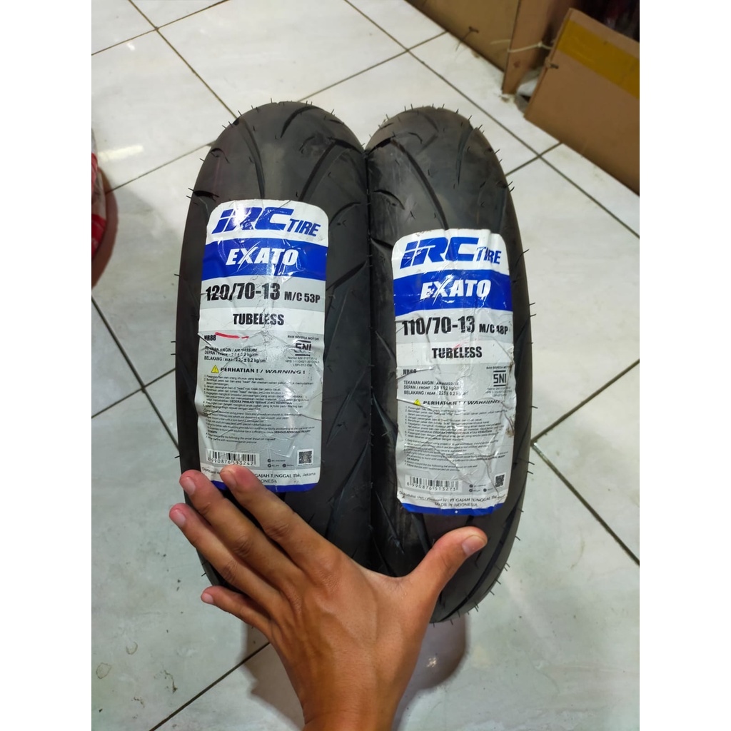BAN LUAR IRC 120/70 RING 13 110 /70 RING 13 NR88 EXATO TUBELESS