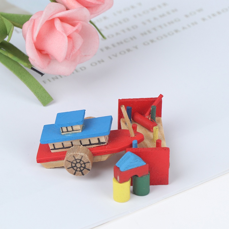 【beautifulhome12.id】1/12 Cute Dollhouse Children's toy Three Piece Set Dolls Miniature Decoration