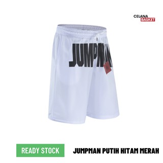 BBall Pants - Michael Jordan - Celana Basket - Jump Man - Putih Hitam Merah