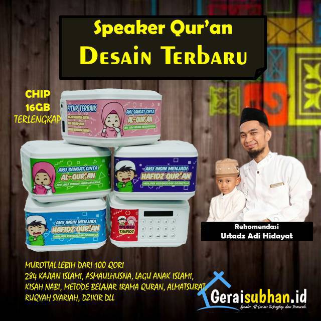 Speaker Tahfidz murotal murottal murrotal Speaker al quran digital Bluetooth Portable anak 16GB