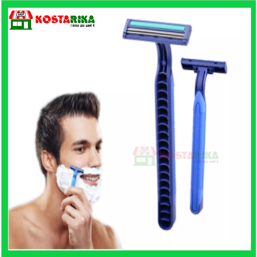 Alat Cukur  2 Silet Biru Kumis Jenggot Murah