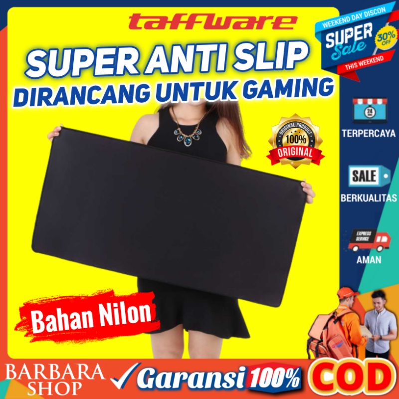 Mouse Pad Gaming Besar XL Polos Hitam Desk Mat Polos Taffware