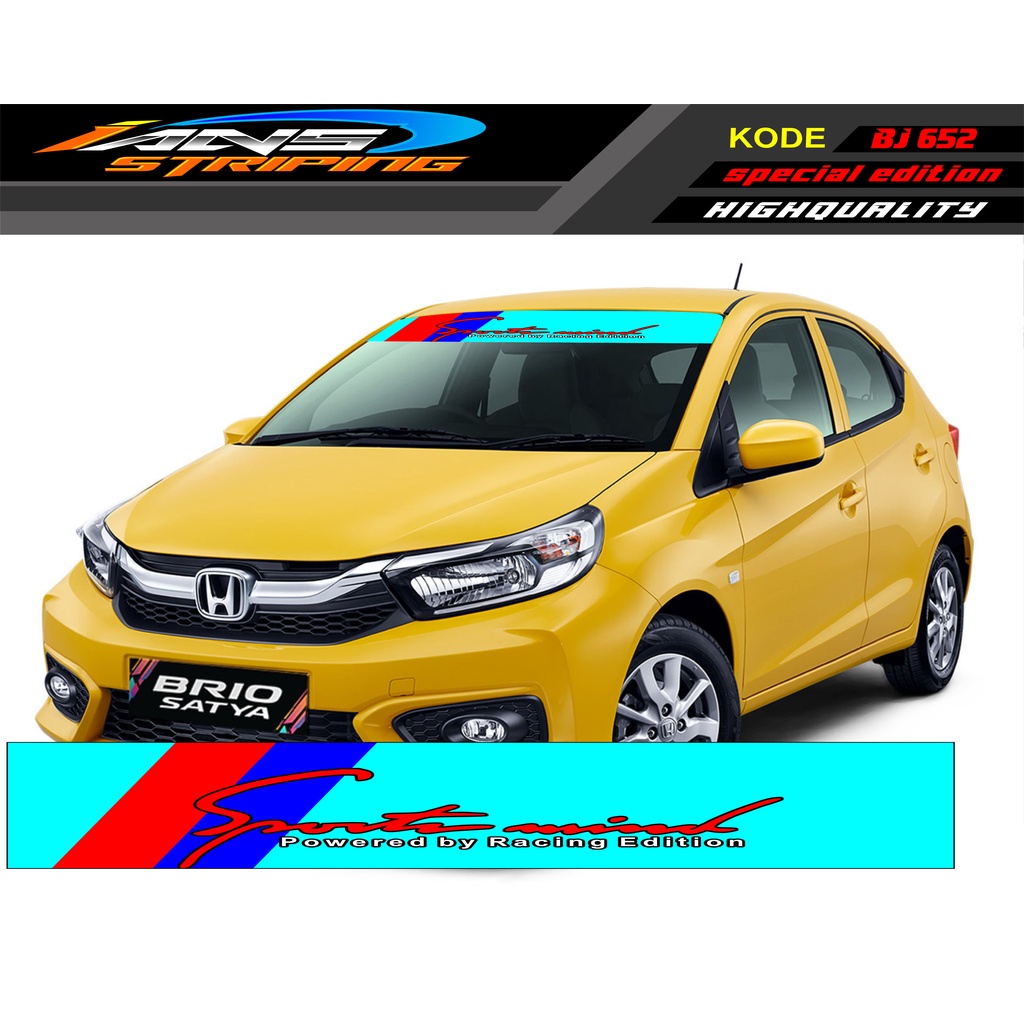 DECAL STIKER KACA DEPAN MOBIL JAZZ /KACA DEPAN MOBIL BRIO / AGYA / AYLA / YARIS / MOBILIO / SEDAN BJ652