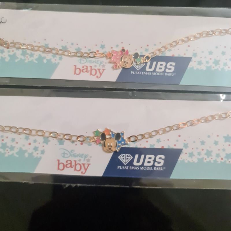 Gelang rantai anak minnie mickey mouse UBS kadar 16K 700