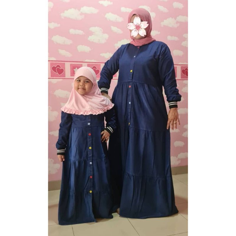 Premium Gamis Couple Rania // Couple Muslim // Couple Ibu & Anak // Couple Terbaru // Couple Jeans