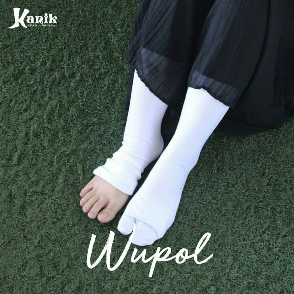 Kaos Kaki Wudhu Jempol Muslimah - Kanik Infinity Wupol Allsize Polos-Putih