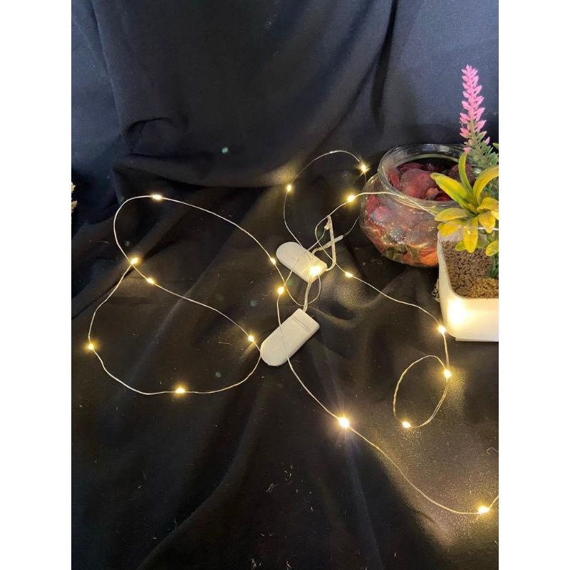 ￼Lampu hias Tumblr Kawat / Lampu Hias bobo baon pvc LED Bentuk Kawat, free baterai