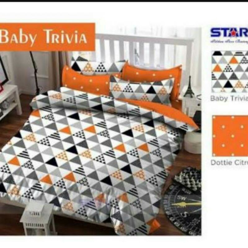 Sprei & Badcover katun lokal STAR motif BABY TRIVIA
