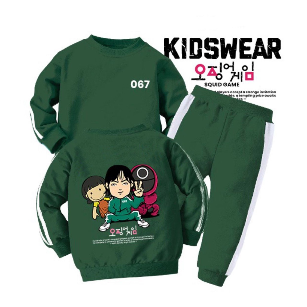 PROMO-SETELAN SWEATER ANAK SETELAN SQUID GAME ANAK 1-5 TAHUN SETELAN ANAK LAKI LAKI PEREMPUAN BAJU ANAK LAKI LAKI PEREMPUAN PAKAIAN ANAK LAKI LAKI PEREMPUAN SETELAN SWEATER UNISEX TERBARU