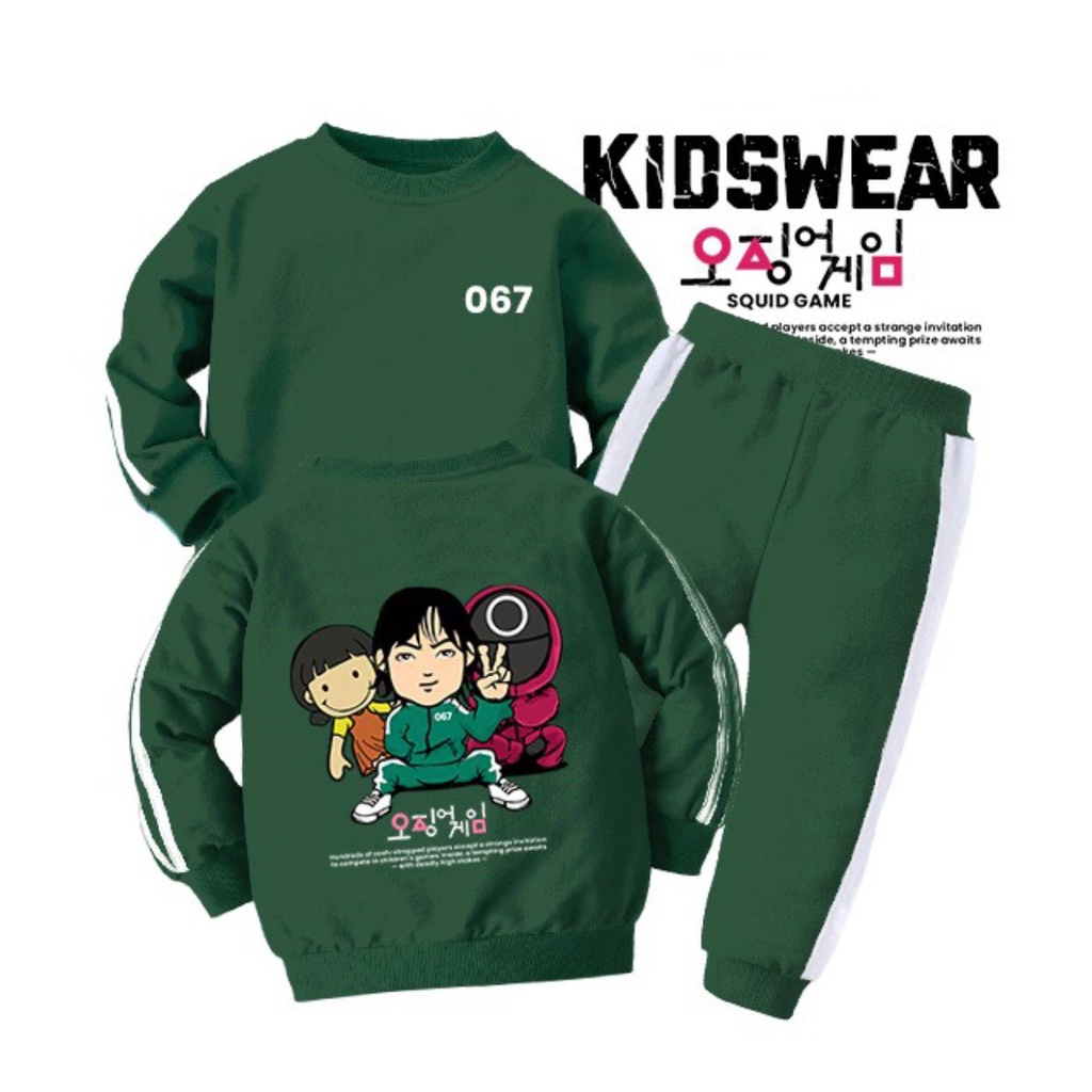 PROMO-SETELAN SWEATER ANAK SETELAN SQUID GAME ANAK 1-5 TAHUN SETELAN ANAK LAKI LAKI PEREMPUAN BAJU ANAK LAKI LAKI PEREMPUAN PAKAIAN ANAK LAKI LAKI PEREMPUAN SETELAN SWEATER UNISEX TERBARU