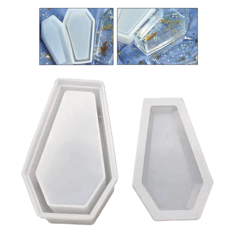 SIY  Resin Crystal Epoxy Mold Coffin Trinket Box Silicone Mould Halloween Gothic Container DIY Crafts Making Tool