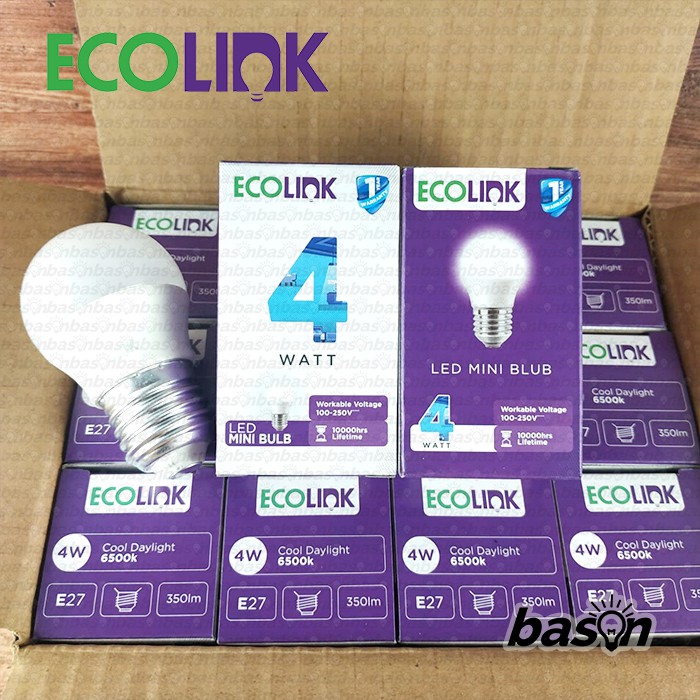 ECOLINK LED Bulb 4W P45 E27 6500K - Bohlam Lampu LED Mini