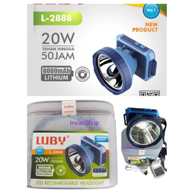 SENTER KEPALA LUBY L-2888/ HEADLAMP 20 WATT LUBY L-2888