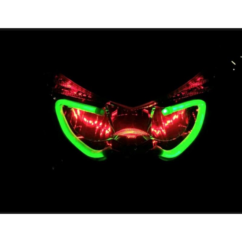 lampu LED DRL alis 30 cm warna hijau bisa sen runing selow.