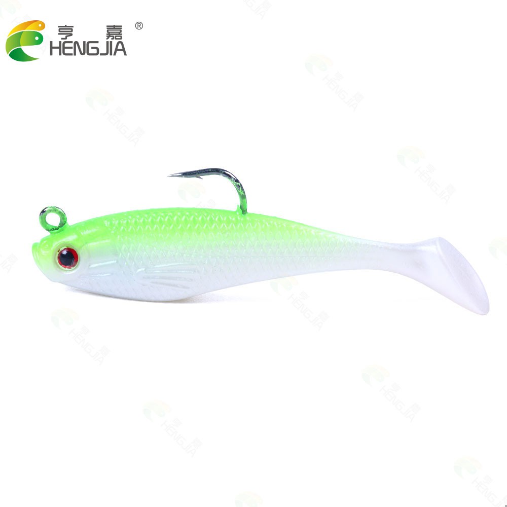 Hengjia 1pc Umpan Pancing Softlure Bentuk Ikan Bahan Silikon Ukuran 8cm 10g